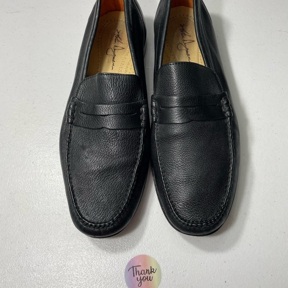 Martin Dingman Classic Black Leather Loafers Size 10 SB-20